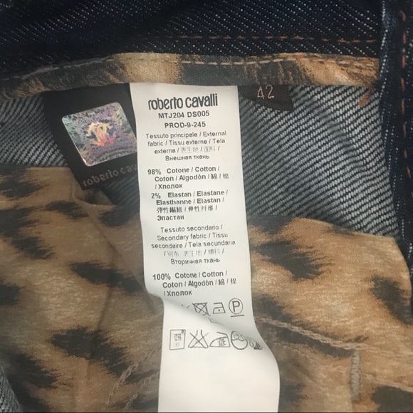 Roberto Cavalli Dark Blue Flare Jeans Sz 42 - Picture 6 of 7